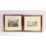 Pair of Attractive Watercolours by R B Doherty Dimensions: Including Frame 66cm W x 59cm