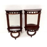 Pair of Unusual Edw Mahogany Wall Sconces