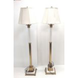 Pair of Brass & Marble Standard Lamps