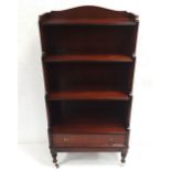 Mahogany Waterfall 1 Drawer Bookcase Dimensions:57cm W 28cm D 114cm H