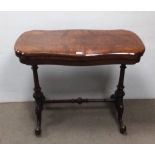 Early Vict Burr Walnut Foldover Games Table Dimensions: 93cm W 49cm D 73cm H