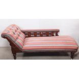 Vict Inlaid Oak Chaise Lounge