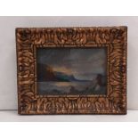 Heavy Gilt Frame Oil on Canvas Signed in Monogram ' Lake Scene'