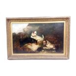 Heavy Gilt Framed Oil on Canvas by George Armfield Dimensions including frame: 158cm x 106cm