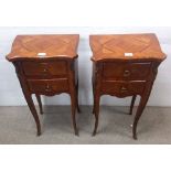 Pair of French Kingwood Ormolu Mounted 2 Drawer Night Stands Dimensions: 39cm W 27cm D 71cm H