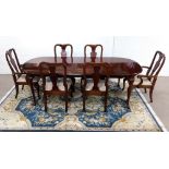 Good Quality Mahogany D End Dining Room Table ( with 2 Extra Leaves) with 4 Chairs plus 2 Carvers