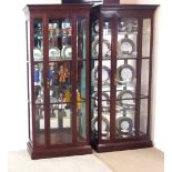 Matching Pair of Mahogany Mirror Back Display Cabinets by Ethan Allen Dimensions:81cm W 31cm D