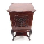 Vict Carved Mahogany 1 Door Music Cabinet