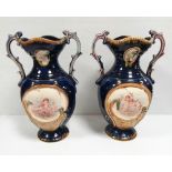 Pair of Vict Hand Painted Vases