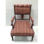 Vict Inlaid Rosewood Armchair