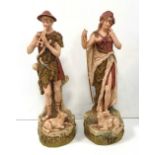 Pair of Vict Royal Dux Figures Dimensions: 31cm H