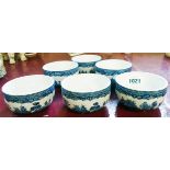 A set of six Royal Doulton Steelite Willow pattern bowls