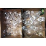 Two boxes of various drinking glasses
