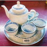 A Cantonese tea set comprising tray, teapot and four cups