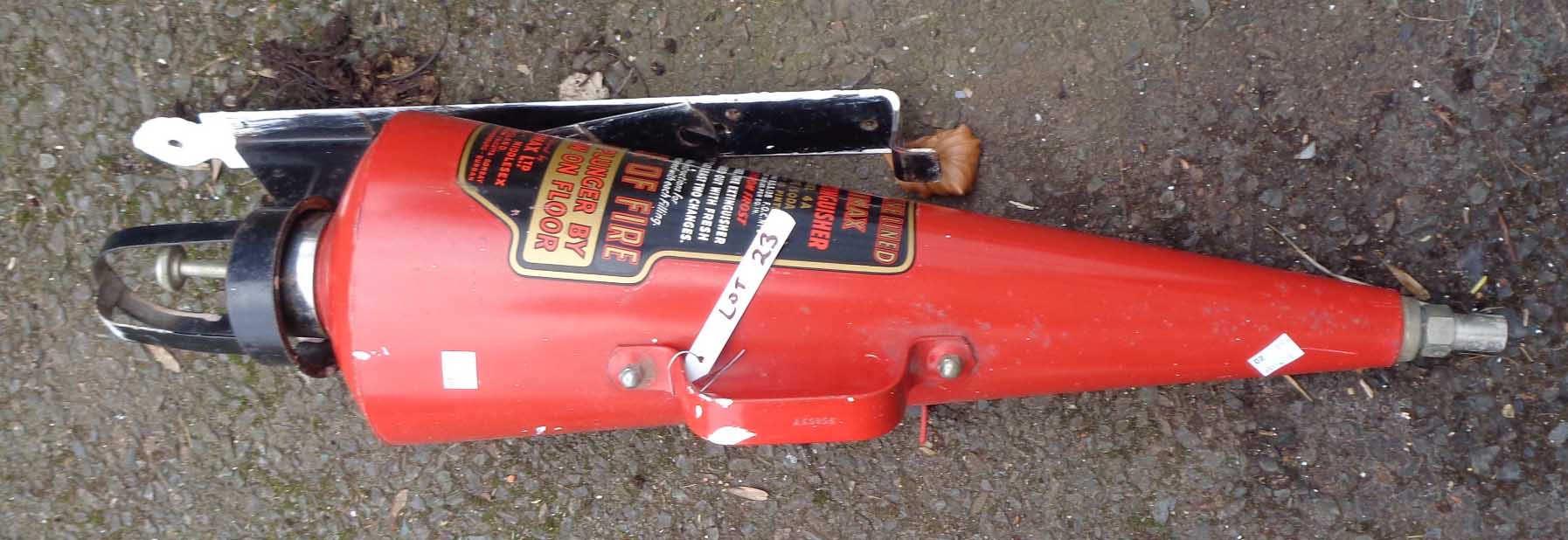 A vintage Minimax Model 4a conical extinguisher with original wall bracket - sold as decorative item