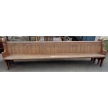 A 10' 6" early Victorian pitch pine pew - adapted