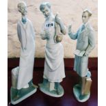 A Lladro Obstetrician figure - sold with two further Lladro doctors