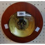A retro polished teak cased Weathermaster wall barometer with visible aneroid works