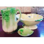 Two pieces of Carltonware and a SylvaC celery shaped jug