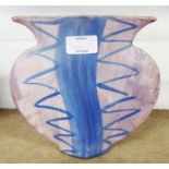 Desley White: a 1980's art pottery flattened pottery vase