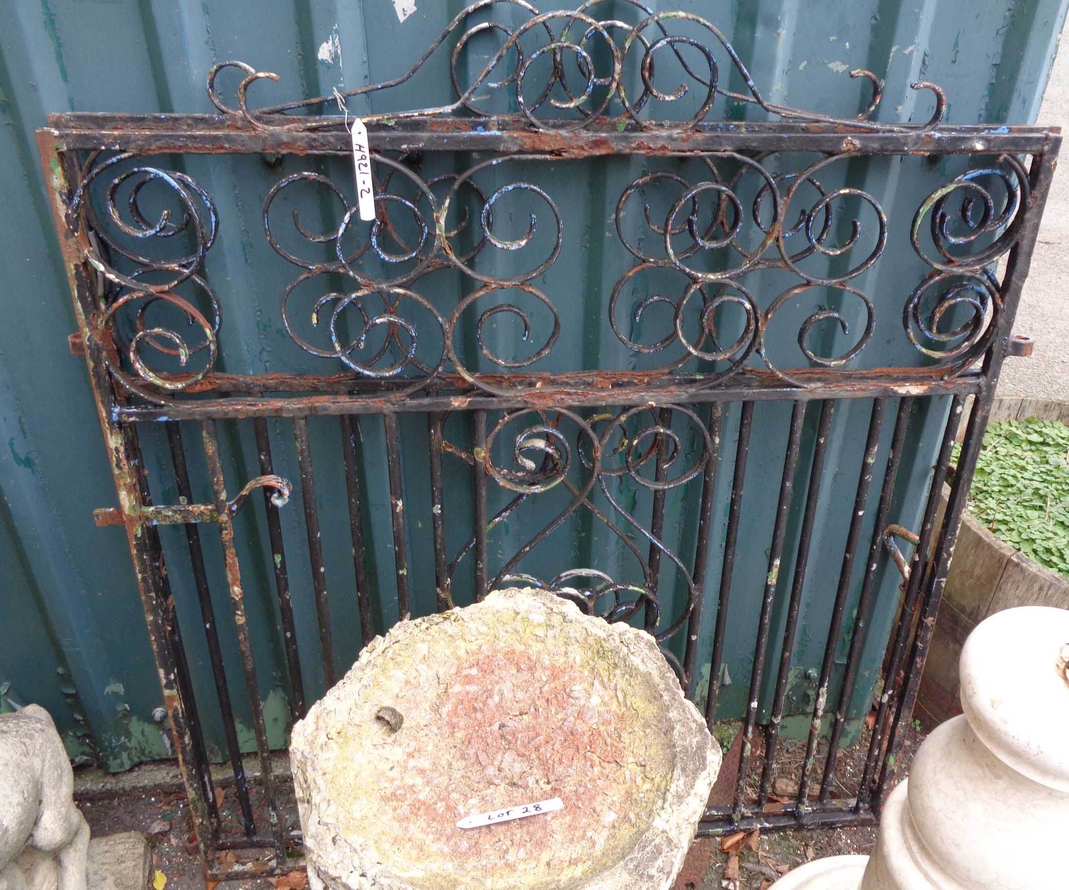 A pair of wrought iron garden gates - to fit 7' gap