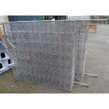 Two 4' 2" vintage galvanised wire mesh gym storage cages