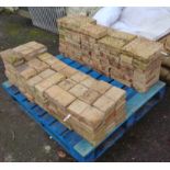 A quantity of yellow terracotta paving bricks - plain and patterned