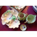 Three pieces of Carltonware blackberry pattern - sold with three leaf shaped dishes with berry