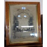 A mid Victorian Ancient Order of Foresters certificate in gilt slipped maple frame