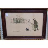 Cecil Aldin: three stained oak framed early 20th Century coloured prints, two of fishing interest,