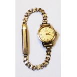 A Buren lady's steel cased Grand Prix wristwatch, on Montal bracelet