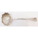 A George III ornate silver sifter ladle - London 1791