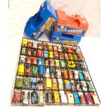 Three vintage Matchbox carry cases each with 24 vehicles - various condition