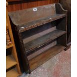 A 24" early 20th Century wall mounted three shelf unit with later back board