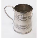A Victorian silver miniature tankard pattern measure, retailed by Elkington & Co., Manchester -