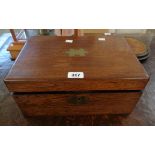 A 14" 19th Century mahogany writing slope with fitted interior and secret drawers