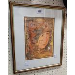Rutherford: a framed mixed media portrait of multiple heads in one image - signed and dated '87