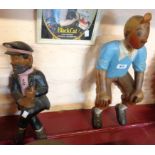 Two late 20th Century carved wood and painted figures of Tintin and Captain Haddock