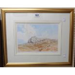 Mark Gibbons: a gilt framed limited edition coloured print entitled 'Haytor' - signed 139/500 - sold