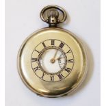 A J. W. Benson, London silver cased half hunter lever pocket watch - over wound