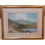 R. D. Sherrin: a gilt framed gouache, depicting a moorland view - signed - 9 1/2" X 14"