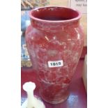 A pink marble pattern baluster vase - height 12"