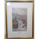 W. E. Morrish: a gilt framed watercolour, depicting a moorland stream - signed
