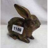 A bronzed Zodiac rabbit in the oriental style