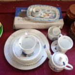 A collection of Coalport Paddington Bear teaware - sold with a boxed Snowman soldier tray and egg