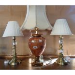 A table lamp and shade - sold with a pair of table lamps