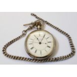 A silver cased lever pocket watch by Thomas R. Russell, 18 Church Street, Liverpool - No. 91521 -