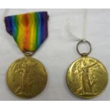 Two First World War Victory medals for 2. Lieut H.A. Symons and 2. Lieut W.B. Jack - no ribbon on