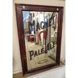 A large stained wood framed vintage advertising mirror for John Smith's Magnet Pale Ale