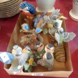 Seven various bird ornaments